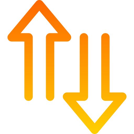 orange arrows pointing up and down